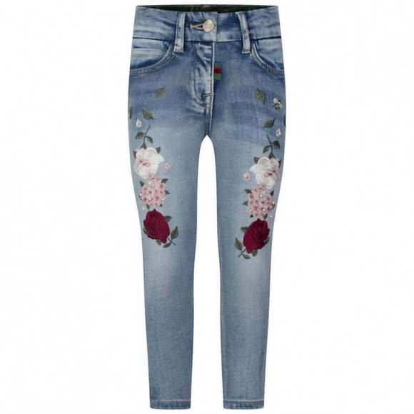 Monnalisa Kids Girls Jeans In Blue 2
